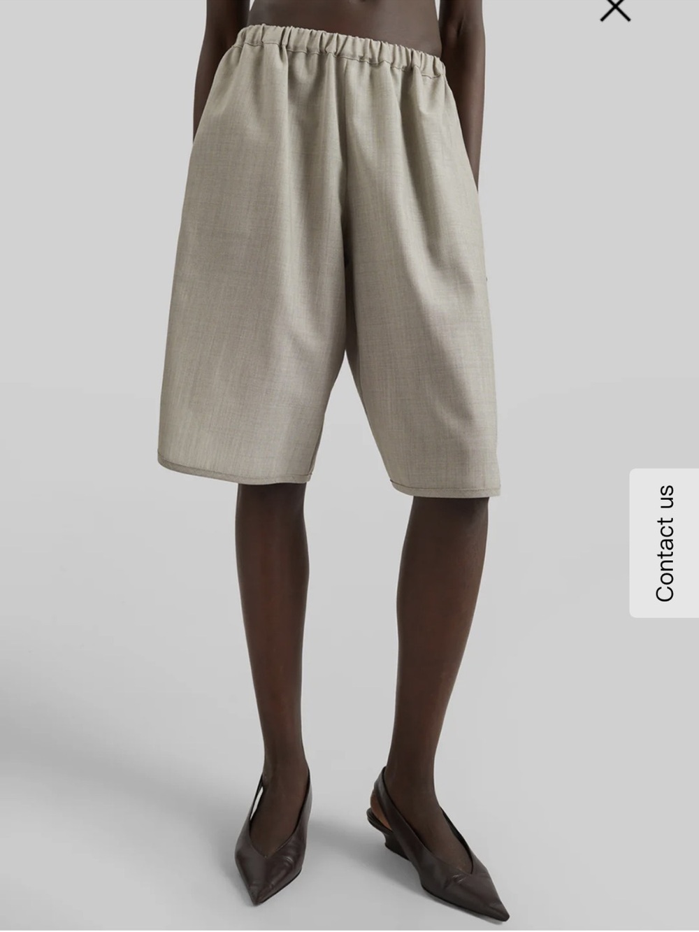 Women’s The Frankie Shop Elastic Waist Bermuda Shorts in Beige